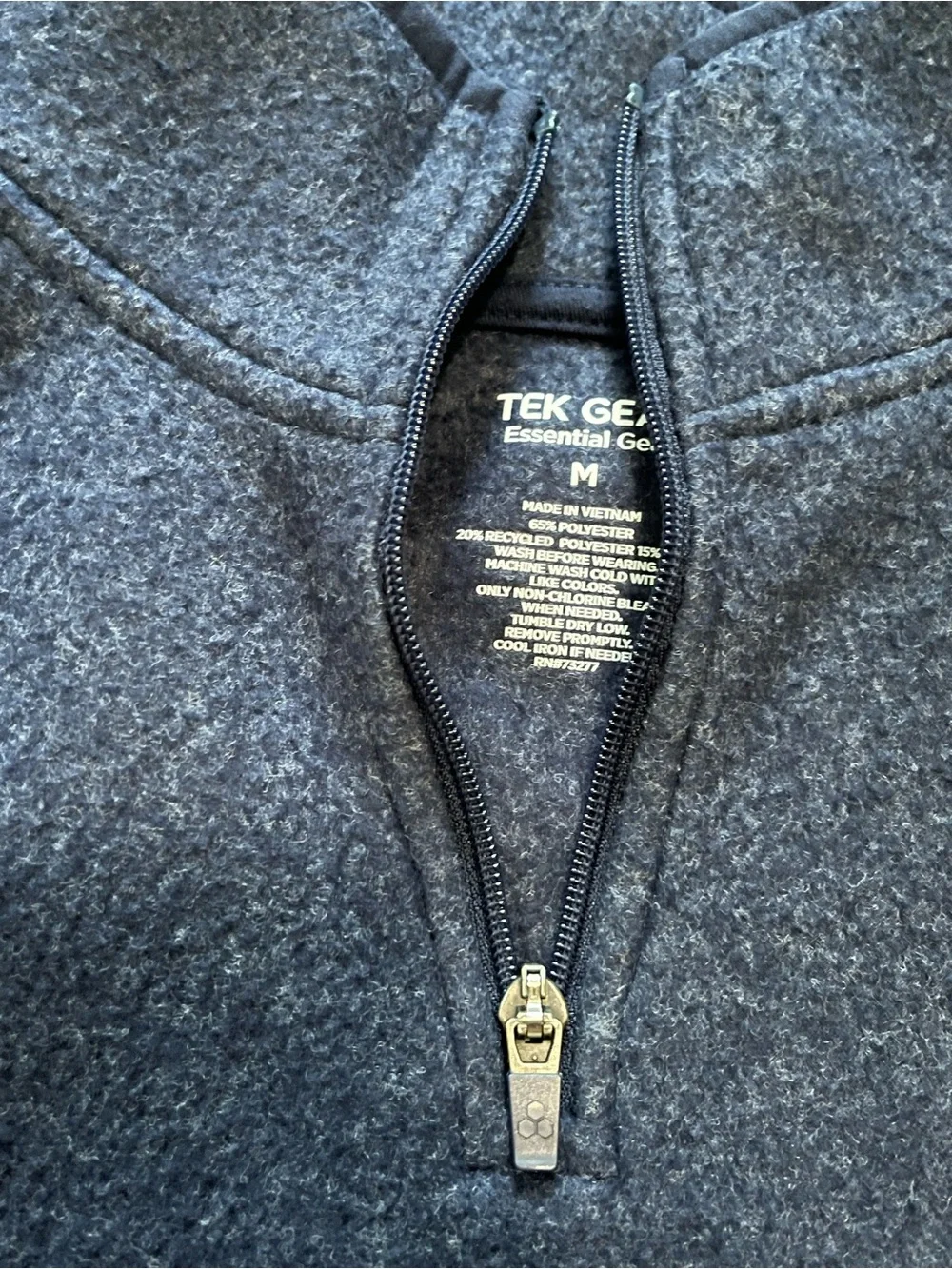 Women’s Quarter-Zip Pullover Two Tone Fleece Sweater - Navy